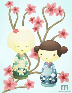 Kokeshi Dolls - Vector work in Illustrator