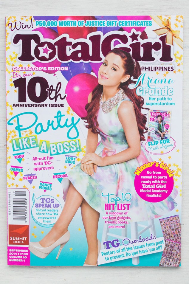 Total Girl Philippines, September 2014 cover—Ariana Grande